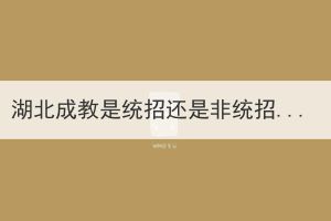 湖北成教是统招还是非统招？